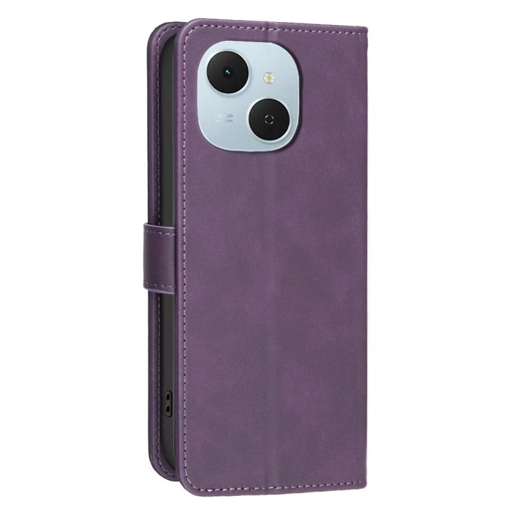 For Tecno Spark 40C Solid Color Calfskin Texture RFID Vegan Leather Phone Case