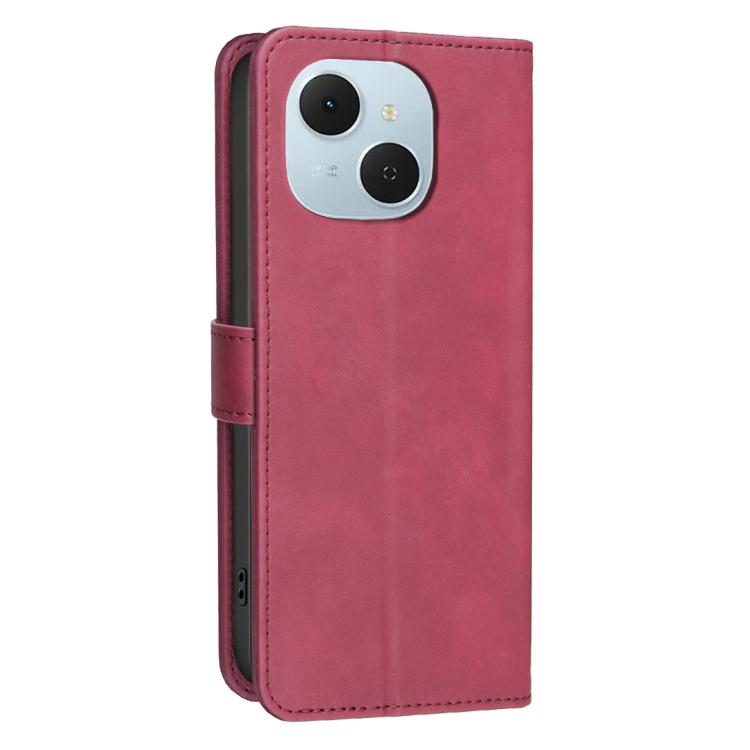 For Tecno Spark 40C Solid Color Calfskin Texture RFID Vegan Leather Phone Case