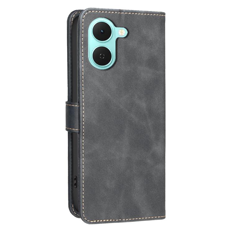 For Tecno Spark Go 3 Solid Color Calfskin Texture RFID Vegan Leather Phone Case