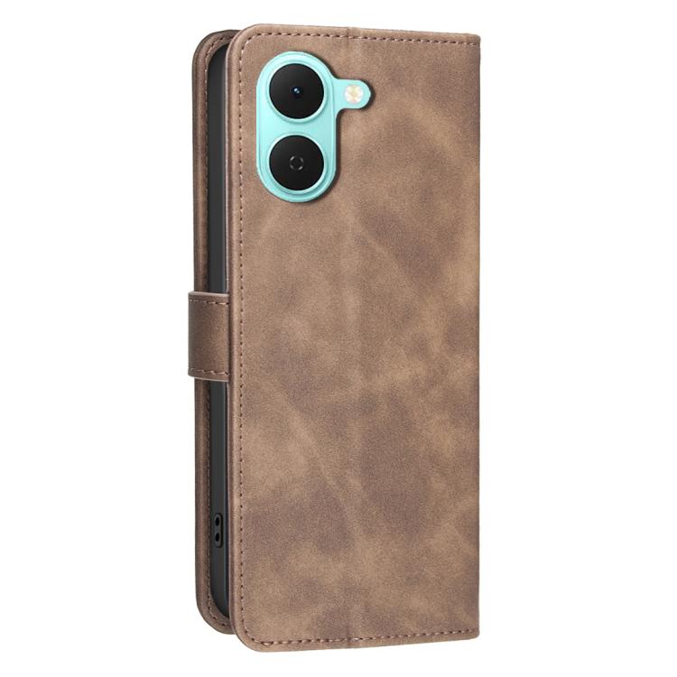 For Tecno Spark Go 3 Solid Color Calfskin Texture RFID Vegan Leather Phone Case