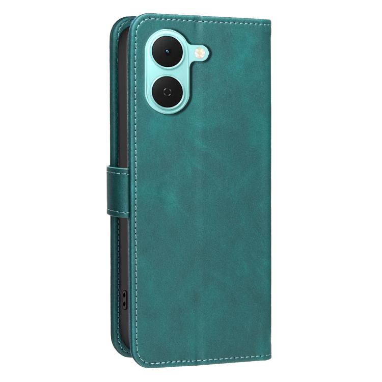 For Tecno Spark Go 3 Solid Color Calfskin Texture RFID Vegan Leather Phone Case