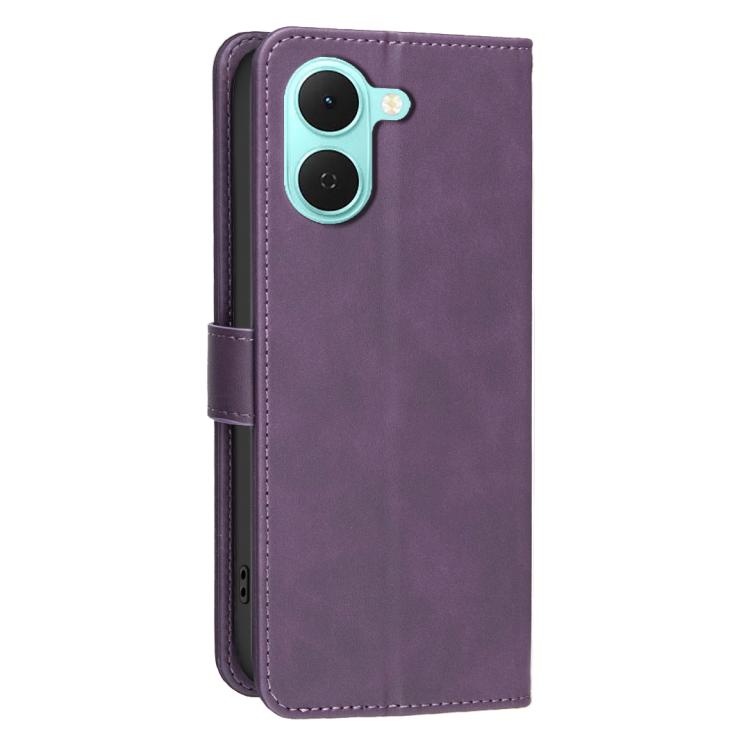 For Tecno Spark Go 3 Solid Color Calfskin Texture RFID Vegan Leather Phone Case