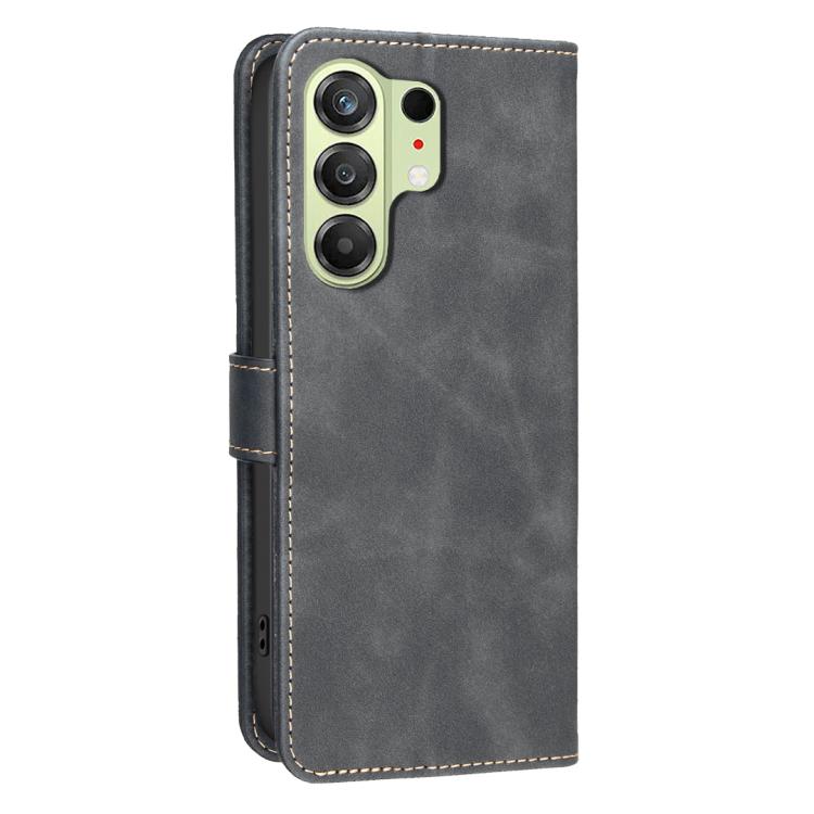 For Tecno Camon 50 4G Solid Color Calfskin Texture RFID Vegan Leather Phone Case