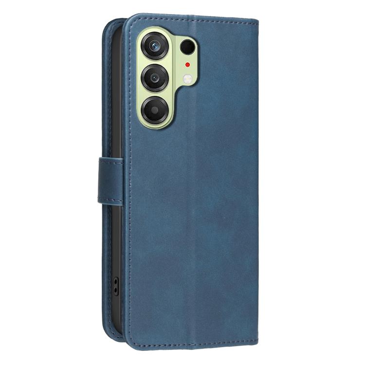 For Tecno Camon 50 4G Solid Color Calfskin Texture RFID Vegan Leather Phone Case
