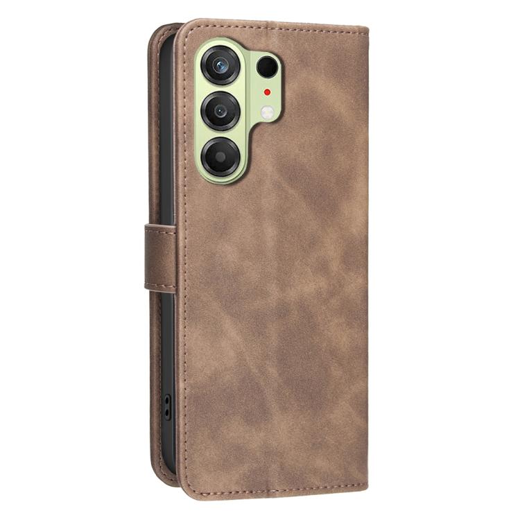 For Tecno Camon 50 4G Solid Color Calfskin Texture RFID Vegan Leather Phone Case