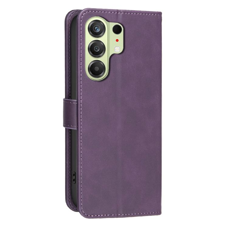For Tecno Camon 50 4G Solid Color Calfskin Texture RFID Vegan Leather Phone Case