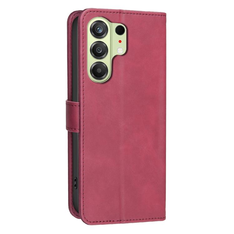 For Tecno Camon 50 4G Solid Color Calfskin Texture RFID Vegan Leather Phone Case