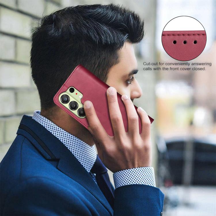 For Tecno Camon 50 4G Solid Color Calfskin Texture RFID Vegan Leather Phone Case
