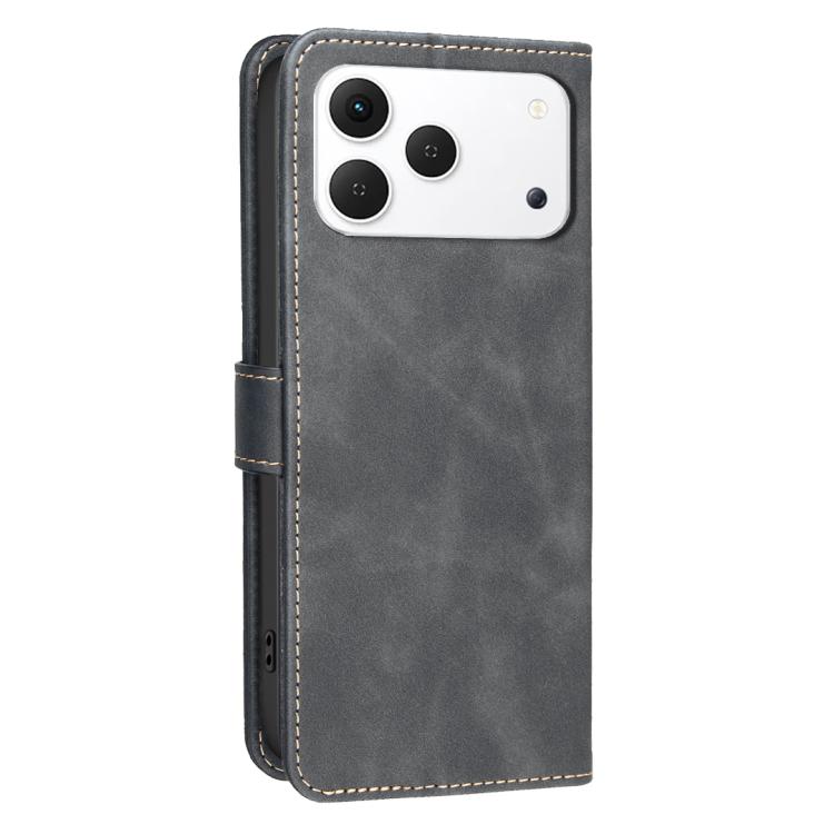 For Tecno Spark 50 4G Solid Color Calfskin Texture RFID Vegan Leather Phone Case