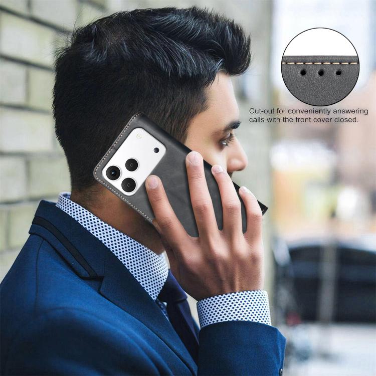 For Tecno Spark 50 4G Solid Color Calfskin Texture RFID Vegan Leather Phone Case