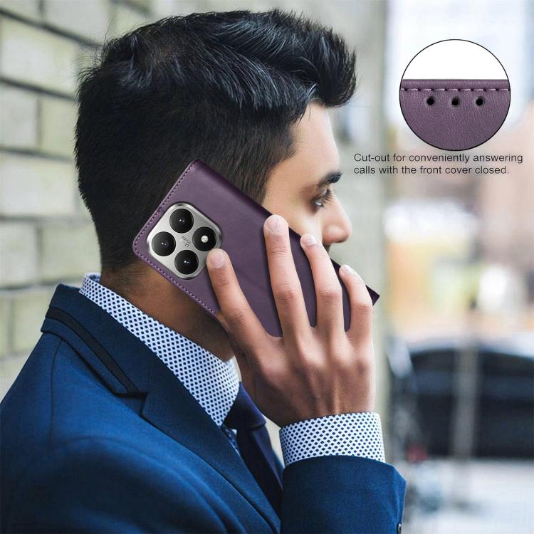 For Xiaomi 15T 5G Solid Color Calfskin Texture RFID Vegan Leather Phone Case