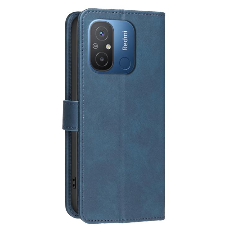 For Xiaomi Poco C55 / Redmi 12C Solid Color Calfskin Texture RFID Vegan Leather Phone Case