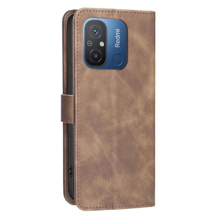 For Xiaomi Poco C55 / Redmi 12C Solid Color Calfskin Texture RFID Vegan Leather Phone Case