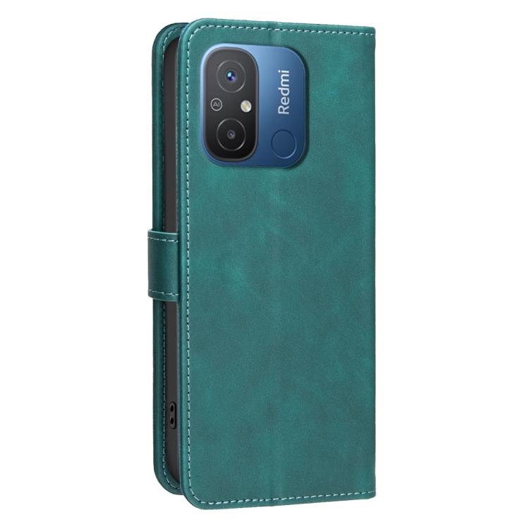 For Xiaomi Poco C55 / Redmi 12C Solid Color Calfskin Texture RFID Vegan Leather Phone Case