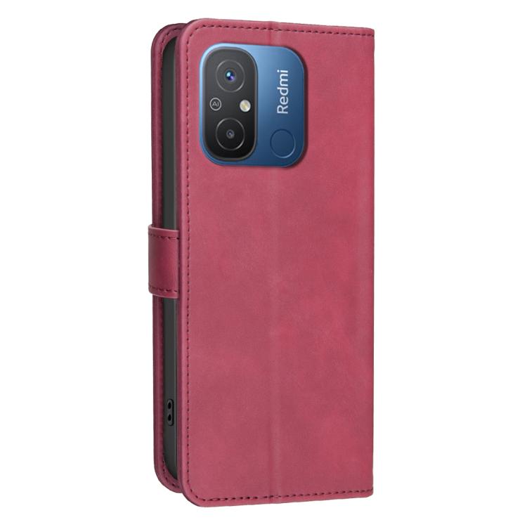 For Xiaomi Poco C55 / Redmi 12C Solid Color Calfskin Texture RFID Vegan Leather Phone Case