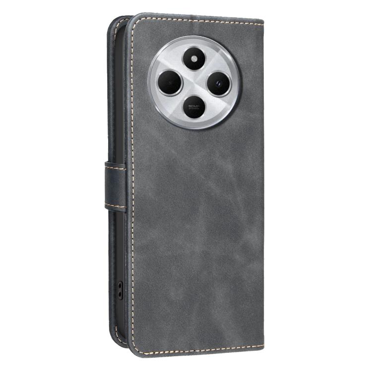 For Xiaomi Poco C75 / Redmi 14C Solid Color Calfskin Texture RFID Vegan Leather Phone Case