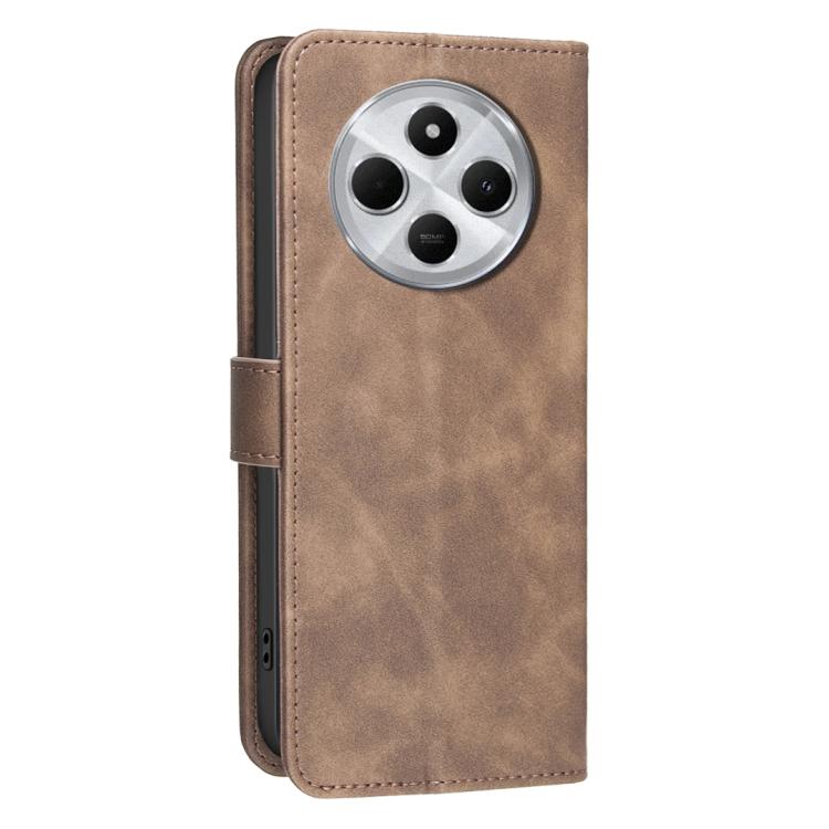 For Xiaomi Poco C75 / Redmi 14C Solid Color Calfskin Texture RFID Vegan Leather Phone Case
