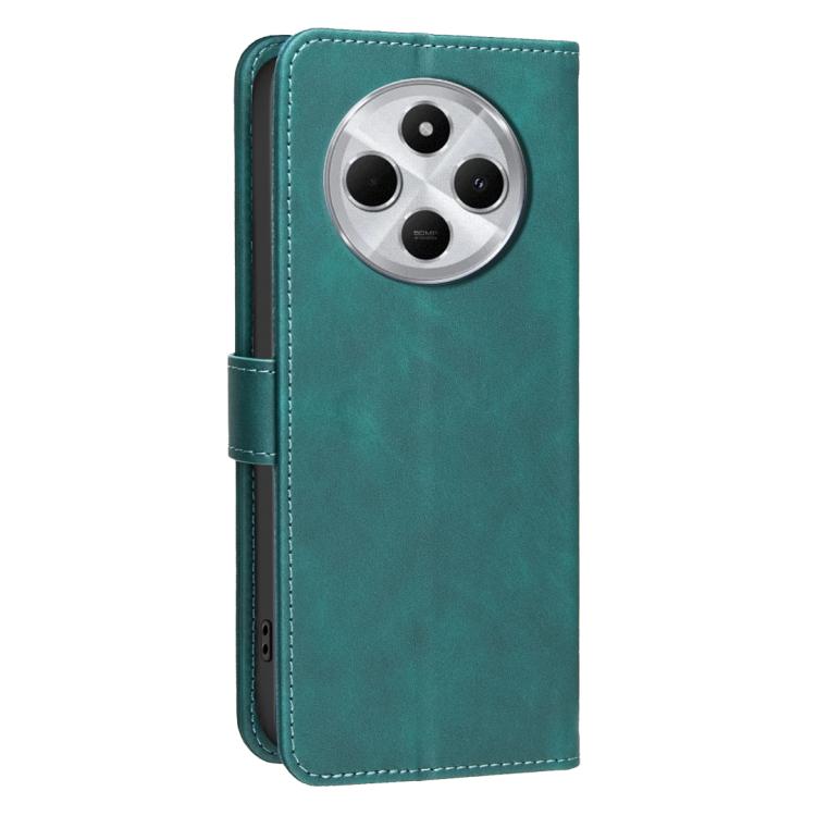 For Xiaomi Poco C75 / Redmi 14C Solid Color Calfskin Texture RFID Vegan Leather Phone Case