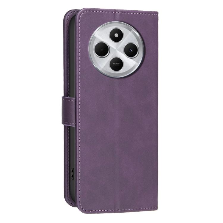 For Xiaomi Poco C75 / Redmi 14C Solid Color Calfskin Texture RFID Vegan Leather Phone Case