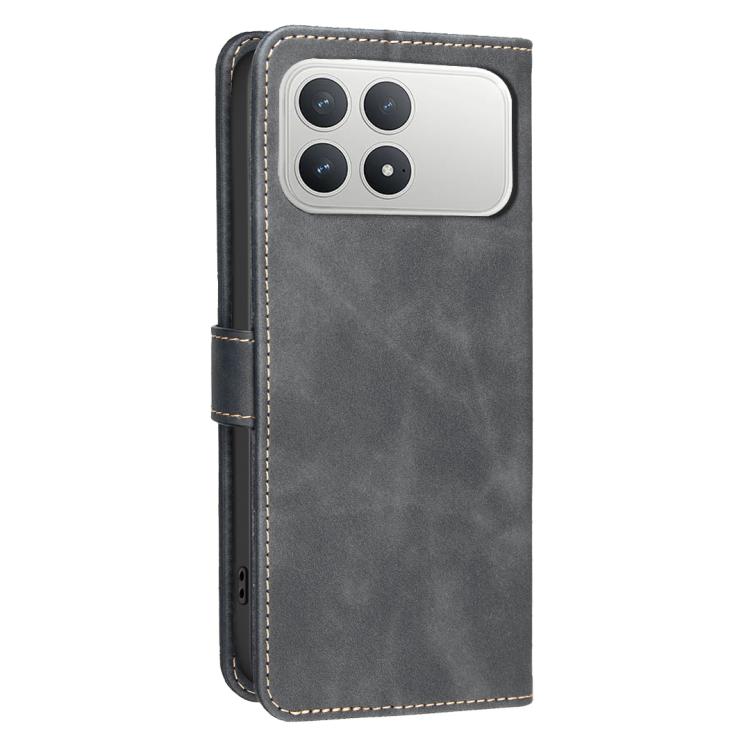 For Xiaomi Poco F8 Pro 5G Solid Color Calfskin Texture RFID Vegan Leather Phone Case