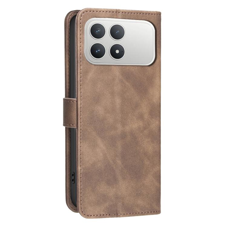 For Xiaomi Poco F8 Pro 5G Solid Color Calfskin Texture RFID Vegan Leather Phone Case