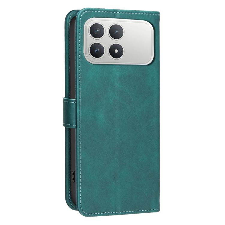 For Xiaomi Poco F8 Pro 5G Solid Color Calfskin Texture RFID Vegan Leather Phone Case