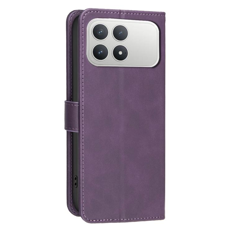 For Xiaomi Poco F8 Pro 5G Solid Color Calfskin Texture RFID Vegan Leather Phone Case