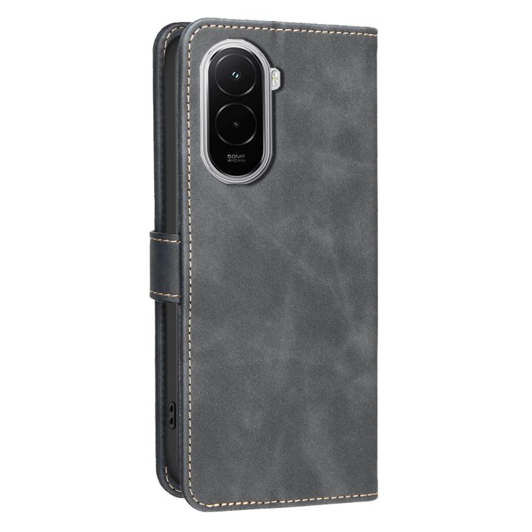 For Xiaomi Poco M7 4G 169mm Solid Color Calfskin Texture RFID Vegan Leather Phone Case
