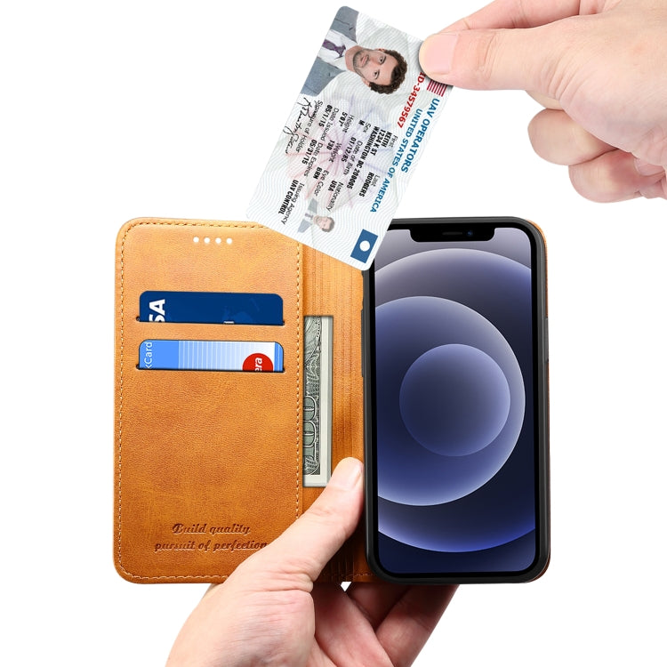 For iPhone 12 / 12 Pro Calf Texture Horizontal Flip Leather Case with Holder & Card Slots & Wallet