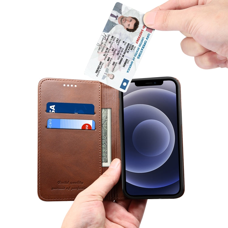 For iPhone 12 / 12 Pro Calf Texture Horizontal Flip Leather Case with Holder & Card Slots & Wallet