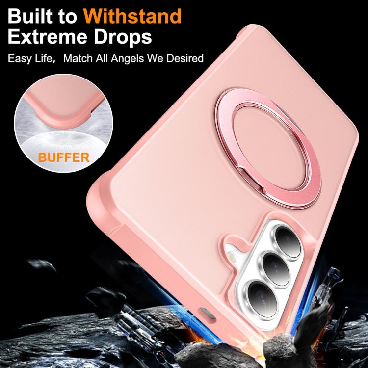 For Samsung Galaxy S26 5G Skin-Feel Rotary Damping Bracket MagSafe Phone Case