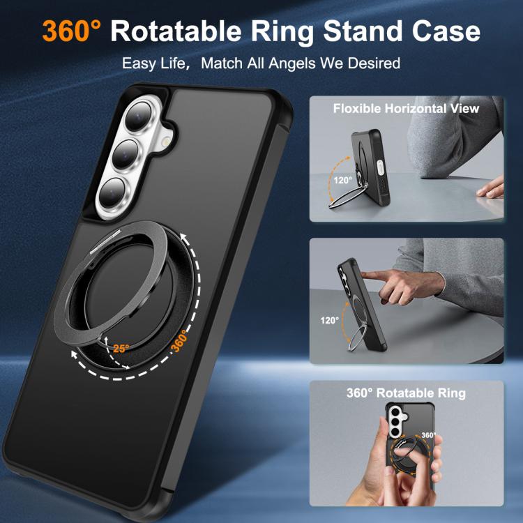 For Samsung Galaxy S26 5G Skin-Feel Rotary Damping Bracket MagSafe Phone Case