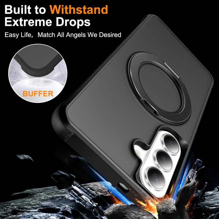 For Samsung Galaxy S26 5G Skin-Feel Rotary Damping Bracket MagSafe Phone Case