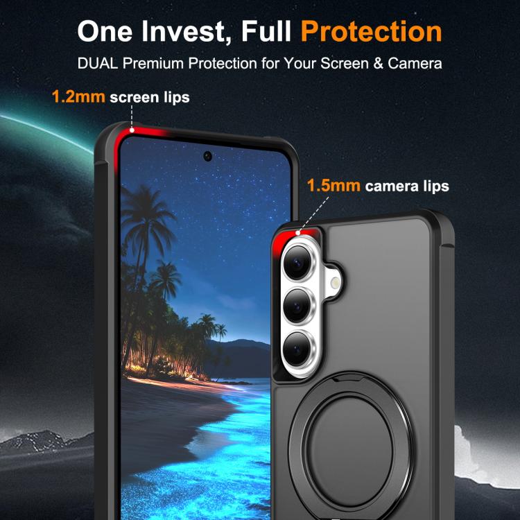 For Samsung Galaxy S26 5G Skin-Feel Rotary Damping Bracket MagSafe Phone Case