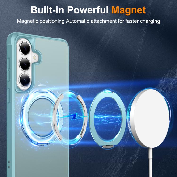 For Samsung Galaxy S26 5G Skin-Feel Rotary Damping Bracket MagSafe Phone Case