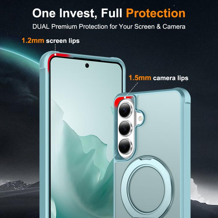 For Samsung Galaxy S26 5G Skin-Feel Rotary Damping Bracket MagSafe Phone Case