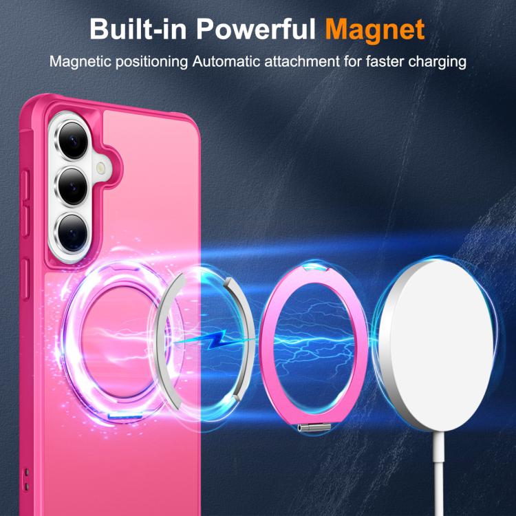 For Samsung Galaxy S26 5G Skin-Feel Rotary Damping Bracket MagSafe Phone Case