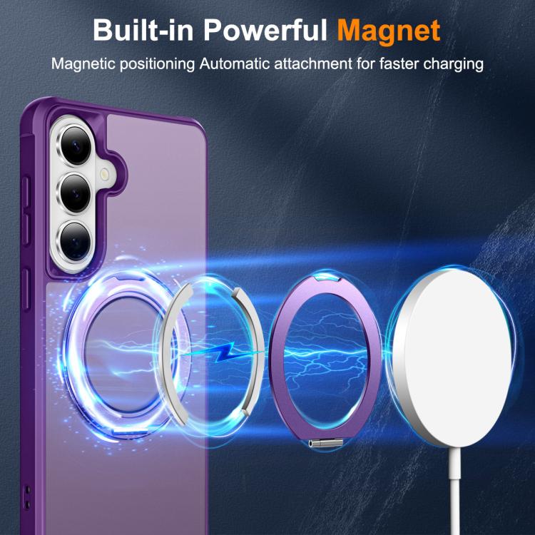 For Samsung Galaxy S26 5G Skin-Feel Rotary Damping Bracket MagSafe Phone Case