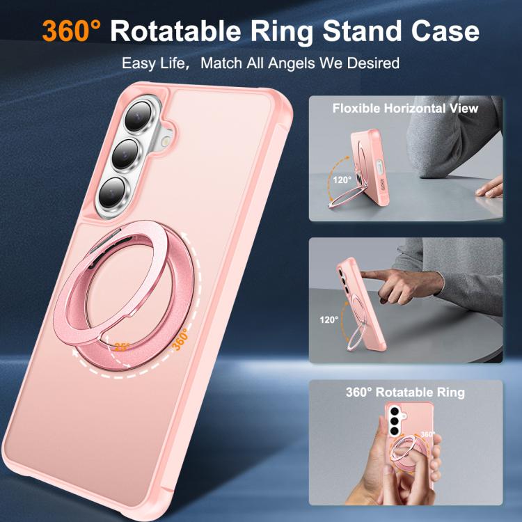 For Samsung Galaxy S26+ 5G Skin-Feel Rotary Damping Bracket MagSafe Phone Case