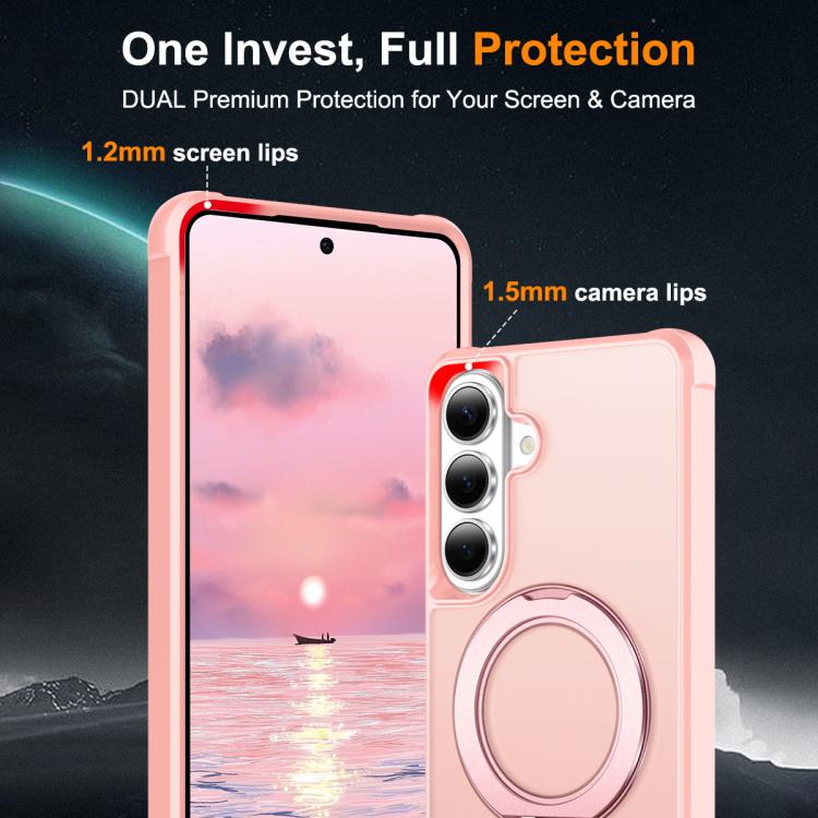 For Samsung Galaxy S26+ 5G Skin-Feel Rotary Damping Bracket MagSafe Phone Case