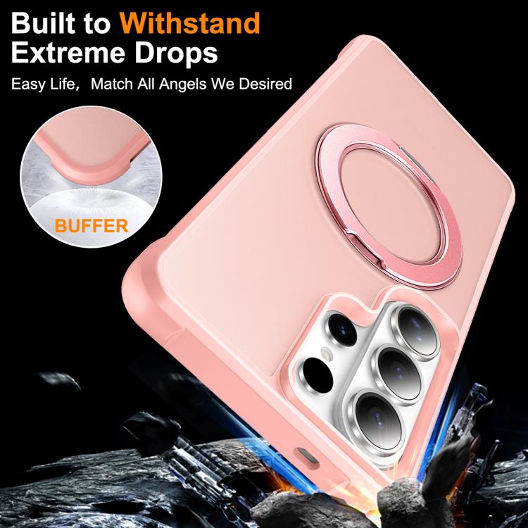 For Samsung Galaxy S26 Ultra 5G Skin-Feel Rotary Damping Bracket MagSafe Phone Case