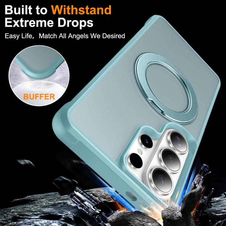 For Samsung Galaxy S26 Ultra 5G Skin-Feel Rotary Damping Bracket MagSafe Phone Case