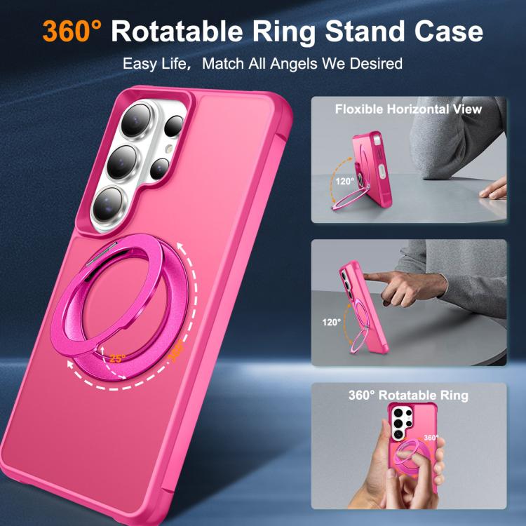 For Samsung Galaxy S26 Ultra 5G Skin-Feel Rotary Damping Bracket MagSafe Phone Case