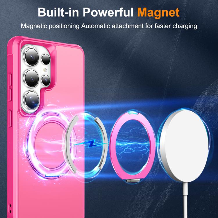 For Samsung Galaxy S26 Ultra 5G Skin-Feel Rotary Damping Bracket MagSafe Phone Case
