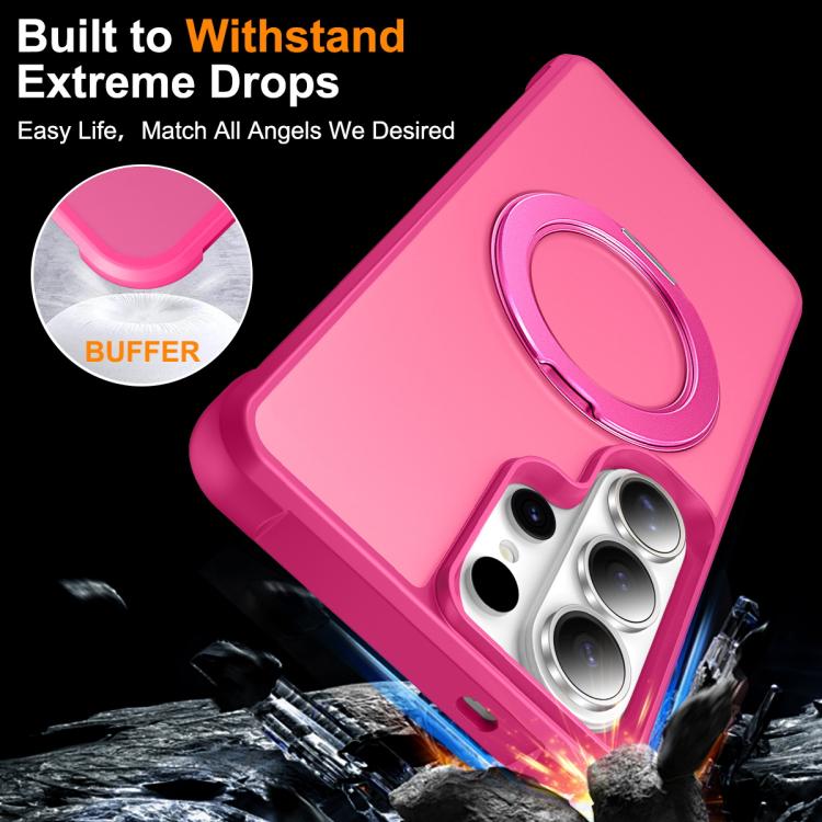 For Samsung Galaxy S26 Ultra 5G Skin-Feel Rotary Damping Bracket MagSafe Phone Case