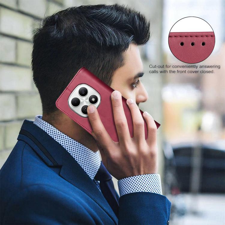 For Redmi Note 15 4G / 5G Global 164mm Solid Color Calfskin Texture RFID Vegan Leather Phone Case