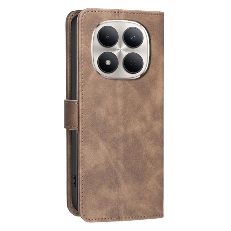 For Redmi Note 15 Pro 5G Global 163.6mm Solid Color Calfskin Texture RFID Vegan Leather Phone Case