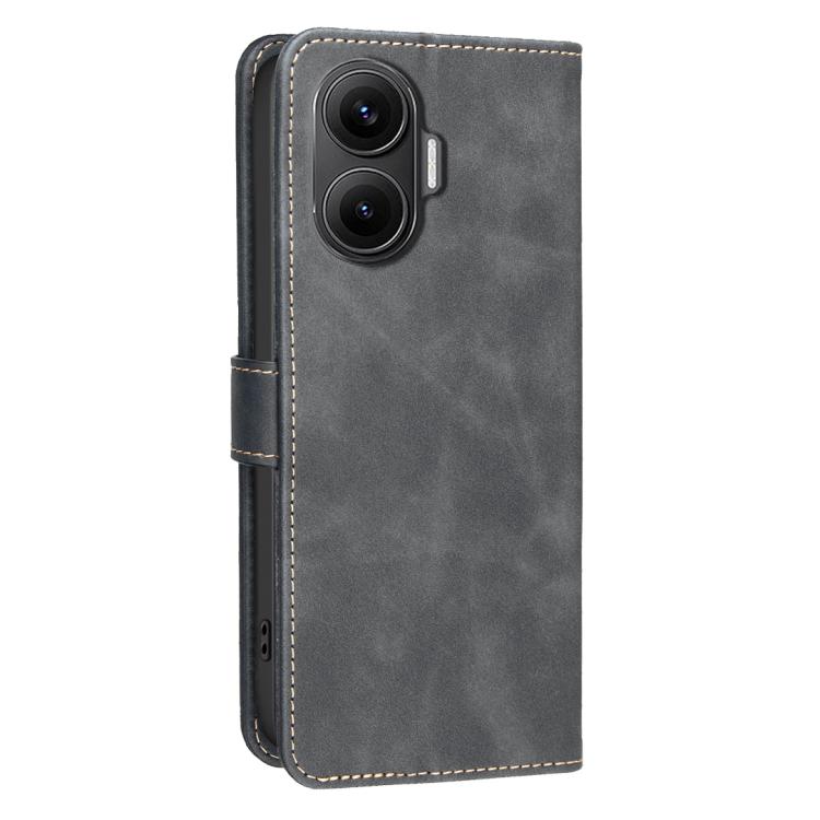 For Redmi Turbo 4 Pro 5G Solid Color Calfskin Texture RFID Vegan Leather Phone Case