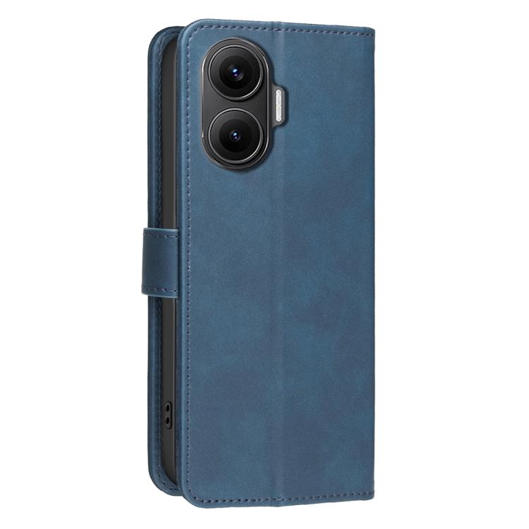 For Redmi Turbo 4 Pro 5G Solid Color Calfskin Texture RFID Vegan Leather Phone Case