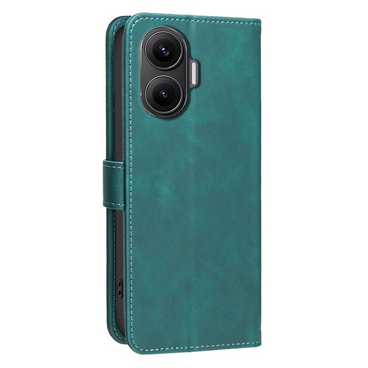 For Redmi Turbo 4 Pro 5G Solid Color Calfskin Texture RFID Vegan Leather Phone Case